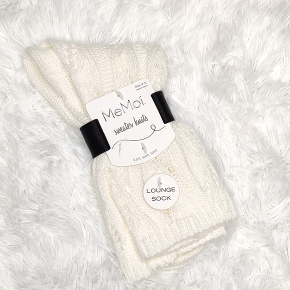 MeMoí | Sweater Knit Lounge Socks White - Picture 2 of 4